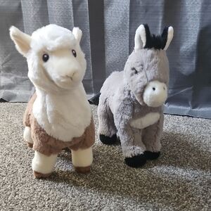 Plush Llama and Donkey Toy Set